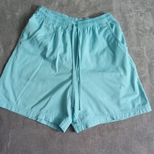 Vintage Studio Works Women Size 10 Light Blue Elastic Waistband Drawstring Short